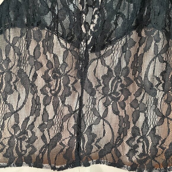 Beige Peplum Top with Black Lace - Picture 8 of 9